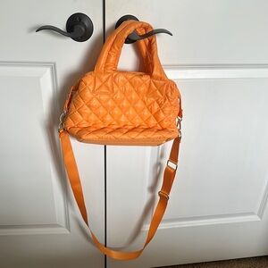 Orange Quilted Handbag